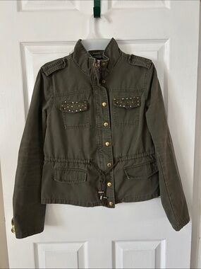 Olive Green Military-Style Women's Jacket